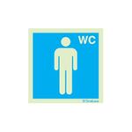 Placa Sinal Informaçao Wc Homem 150x150mm SINALUX