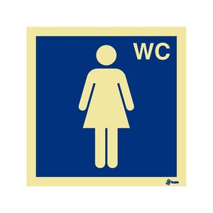 Placa Sinal Informaçao Wc Mulher 150x150mm SINALUX