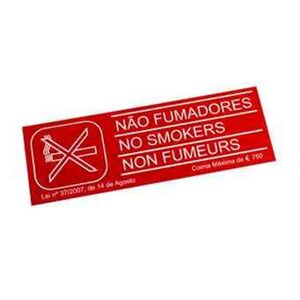 Placa Sinal Ref635 Nao Fumadores 55x160mm-teicocil TEICOCIL