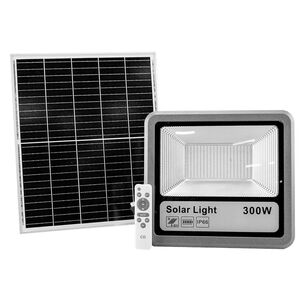 Projetor Led Solar 300w 6500k Com Fotocélula E Cont VIKSTARS
