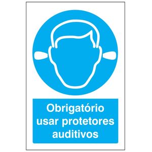Sinal Obrigaçao Uso Obrig Protec Auditivo400x300mm SINALUX