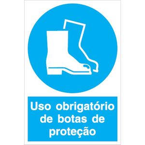 Sinal Obrigação Uso Obrigatorio Botas 400x600mm SINALUX