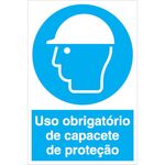 Sinal Obrigação Uso Obrigatorio Capacete 400x600mm SINALUX