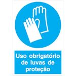 Sinal Obrigação Uso Obrigatorio Luvas 400x600mm SINALUX
