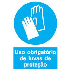 Sinal Obrigação Uso Obrigatorio Luvas 400x600mm SINALUX
