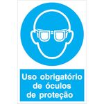 Sinal Obrigação Uso Obrigatorio Oculos 400x600mm SINALUX