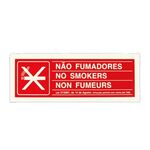 Sinal Proibiçao Nao Fumadores 300x100mm SINALUX