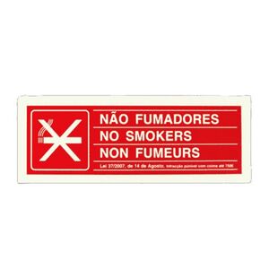 Sinal Proibiçao Nao Fumadores 300x100mm SINALUX