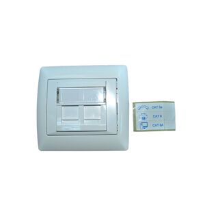 Tomada Rj45 70442 Branca 2 Saídas Com Espelho Sem Con EFAPEL