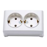 Tomada Shuko Dupla Branca Vera Ref. 9068 VIKO by Panasonic