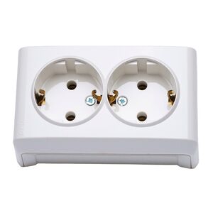 Tomada Shuko Dupla Branca Vera Ref. 9068 VIKO by Panasonic