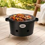 Balde para Churrasco BBQ Portátil a Carvão Preto 34,5cm