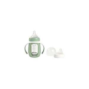 Biberão de Treino 2 em 1 em Vidro 210ml Verde Beaba