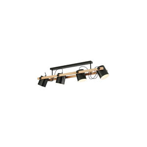 Candeeiro Braytron Madeira e Preto CLS Decorativa 4xE27