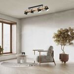 Candeeiro Braytron Madeira e Preto CLS Decorativa 4xE27