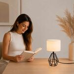 Candeeiro de Mesa Decorativo Branco com Suporte E14
