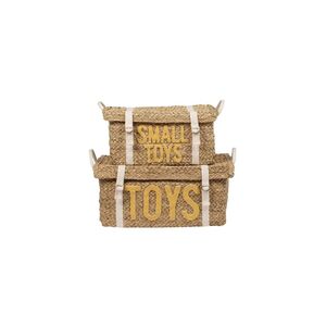 Conjunto de 2 Baús para Brinquedos Childhome em Rotim – Amarelo