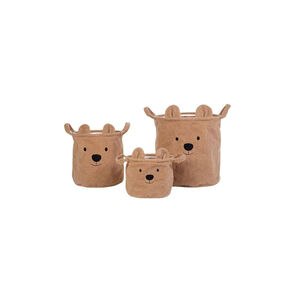 Conjunto de 3 Cestas de Arrumação Ursinho Castanho Childhome