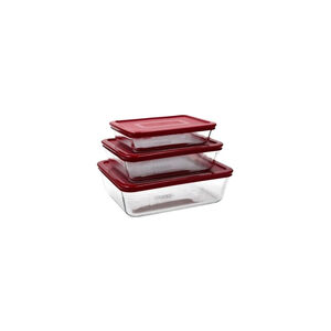 Conjunto de Assadeiras Pyrex 3 Peças com Tampa