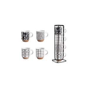 Conjunto de Canecas Ibili 4 Peças 130ml com Suporte Vertical