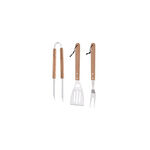 Conjunto de Ferramentas para Churrasco BBQ 3 Peças em Aço Inoxidável