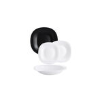 Conjunto de Pratos de Jantar Luminarc Carine Preto e Branco 18 Peças