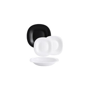 Conjunto de Pratos de Jantar Luminarc Carine Preto e Branco 18 Peças