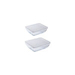 Conjunto Pyrex 2 Tigelas de Vidro com Tampa 1,3L e 2L