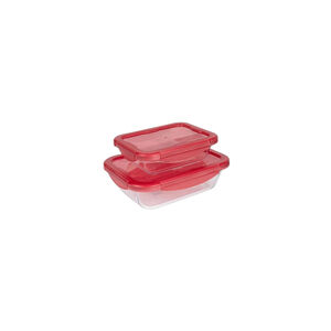 Conjunto Pyrex Cook Go 2 Tigelas de Vidro com Tampa 0,8L e 1,7L