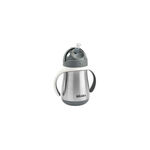 Copo Térmico de Aço Inoxidável com Palhinha 250ml Cinza Beaba