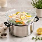Cozedor a Vapor Pyrex 24cm em Vidro Borossilicato