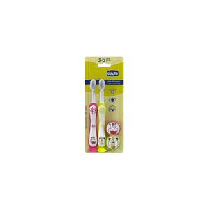 Escovas Dentais Infantis Cerdas Ultra Macias CHICCO 3–6 Anos Pack 2