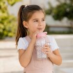 Garrafa Tutete Glitter de Parede Dupla 340 ml com Palhinha