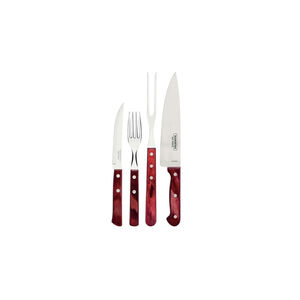 Kit para Churrasco Tramontina Vermelho 14 Peças em Inox