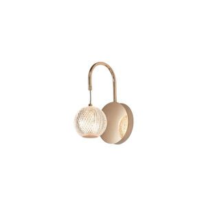 Luminária de Parede Dourada com Vidro Cristal 1xG9