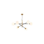 Luminária de Teto Pendente Dourada e Preta 6xG9