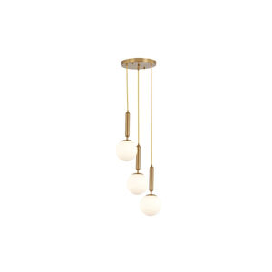 Luminária Pendente Decorativa Dourada em Vidro 3xG9