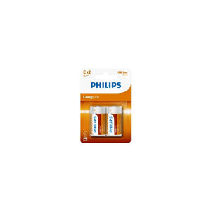 Pilhas Philips C / R14 LongLife Zinco 1.5V Pack de 2
