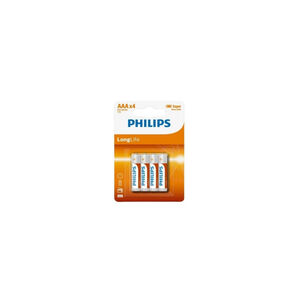 Pilhas Philips LongLife AAA R03 1.5V 4 Unidades