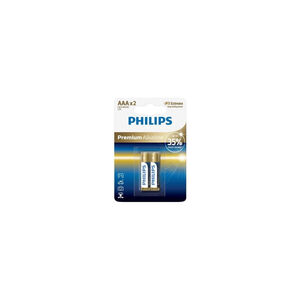 Pilhas Philips Premium AAA LR03 1.5V 2 Unidades