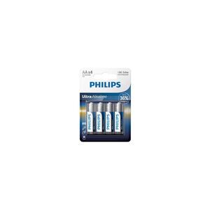 Pilhas Philips Ultra Alcalinas AA LR6 1.5V 4 Unidades