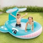 Piscina Insuflável Infantil INTEX Baleia com Spray