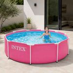 Piscina INTEX Metal Frame Rosa 244x76cm