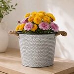 Plantador Redondo de Zinco BBQ com Corda