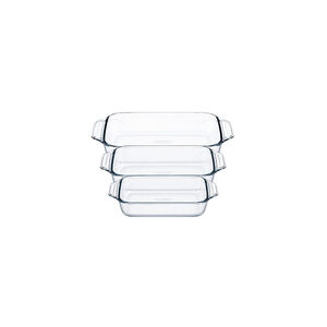 Pyrex Conjunto de Travessas Retangulares de Vidro 3 Peças