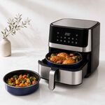 Recipiente Redondo para Air Fryer em Aço Esmaltado Vitrificado