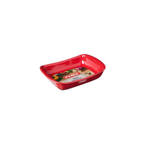 Travessa Retangular Cerâmica Pyrex Vermelha 26x18cm 2,5 Litros