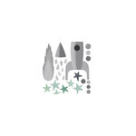 TRESXICS Adesivo de Parede Rocket and Stars Cinzento