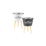 Vaso para Plantas BBQ com Pé de Madeira 45cm